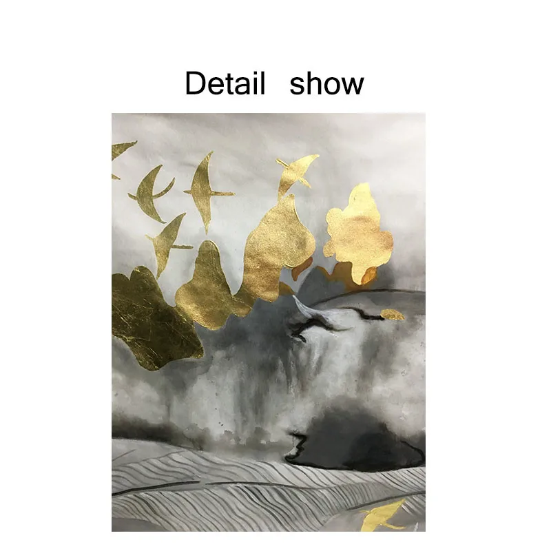 

Gold art acrylic Abstract painting on canvas wall art pictures for living room home wall decor gold color texture quadro caudros