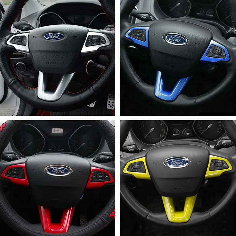 Новая матовая хромированная накладка на руль для Ford Focus 2015 2016 2017|ford focus chrome|trim wheeltrim