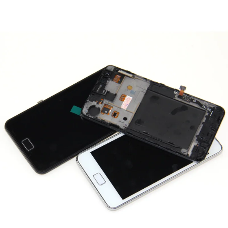 ЖК дисплей + сенсорная панель с рамкой для Galaxy S II/i9100 i9105 черный белый и