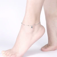 star crystal anklet fashion 925 sterling silver anklets women pure silver round bead chains real sterling silver girls jewelry