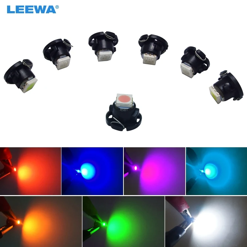 

LEEWA 5X Auto Car T4.7 5050 1-SMD Chip LED Dashboard Meter Panel LED Light Bulb Car LED lamp White/Red/Blue/Green/Yellow/Pink