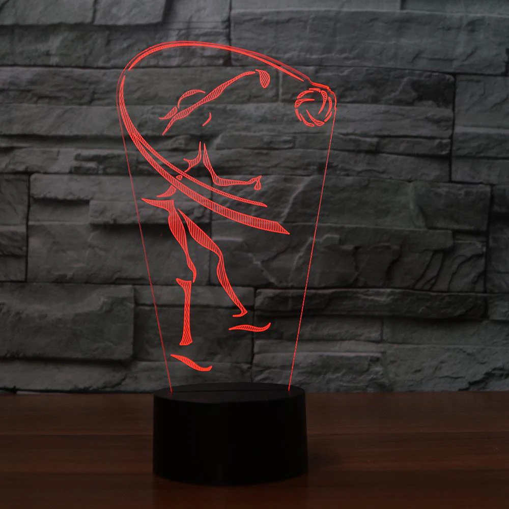 Играйте в волейбол 3D светодиодный USB настольная лампа Дети Спальня красочные