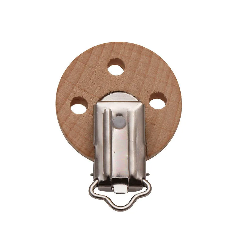 2pc Wooden Beech Pacifier Chain Accessory Silicone Bead Baby Teether Teething Infant Soother Clip Nipple Clasp Toy DIY Hold Tool | Мать и