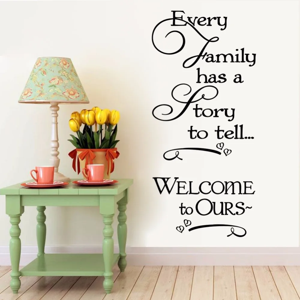 Wall Sticker PVC Plastic Family English Living Room Bedroom Foreign Trade Waterproof Home Decor Supplies ZY8429 | Дом и сад