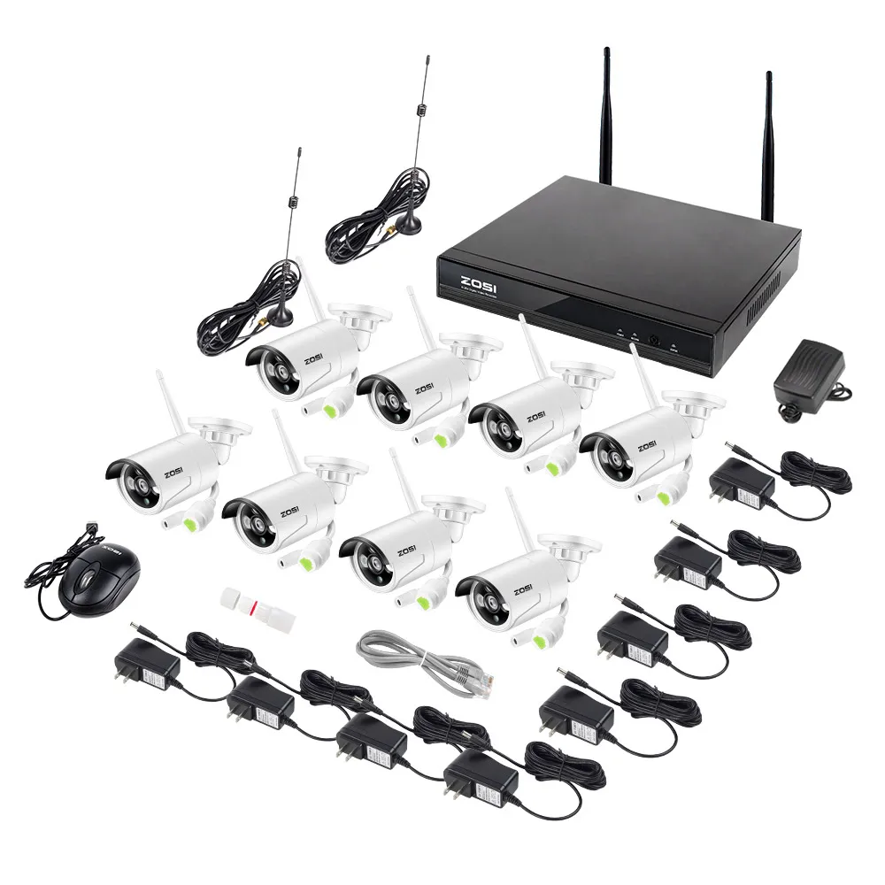 ZOSI 1 ТБ HDD 8CH система видеонаблюдения беспроводная 1080P HDMI NVR 1.3MP 960P wifi ip-камера CCTV домашняя система безопасности комплекты видеонаблюдения