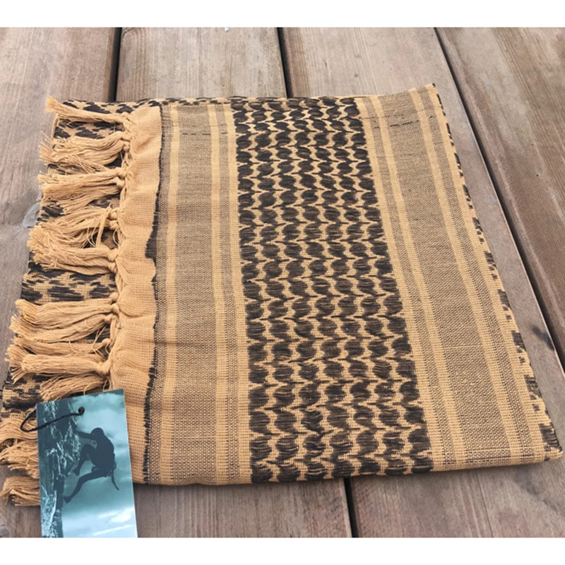 110X110cm Tactical Shemagh Hiking Scarves Outdoor Face Mask Army Arab Scarf Hunting Sniper Veil 100% Cotton | Спорт и развлечения