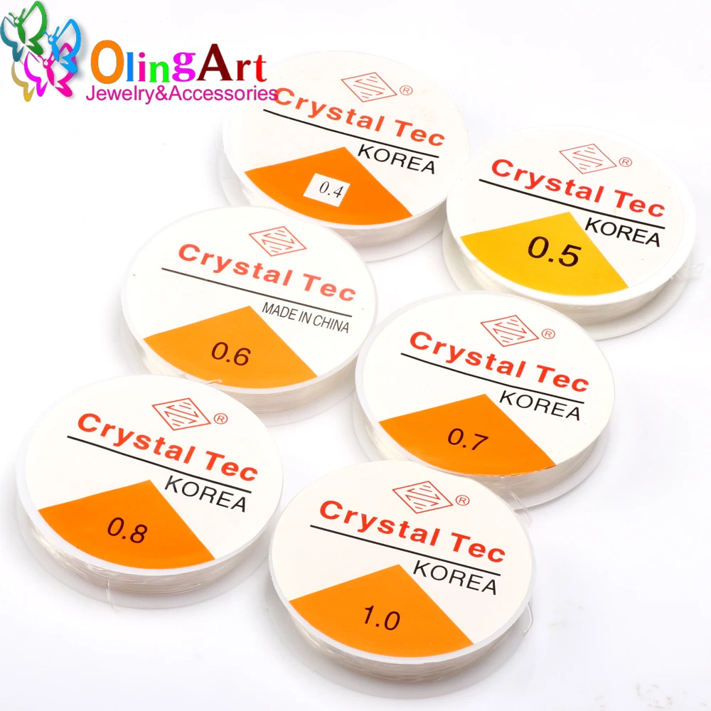OlingArt 0 4 5 6 8 1 мм Катушка кристально прозрачной эластичной проволоки для