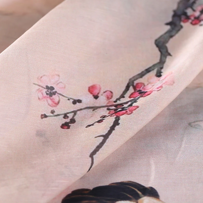 Цифровой струйный Шелковый льняной ткани платье cheongsam китайская шелковая ткань