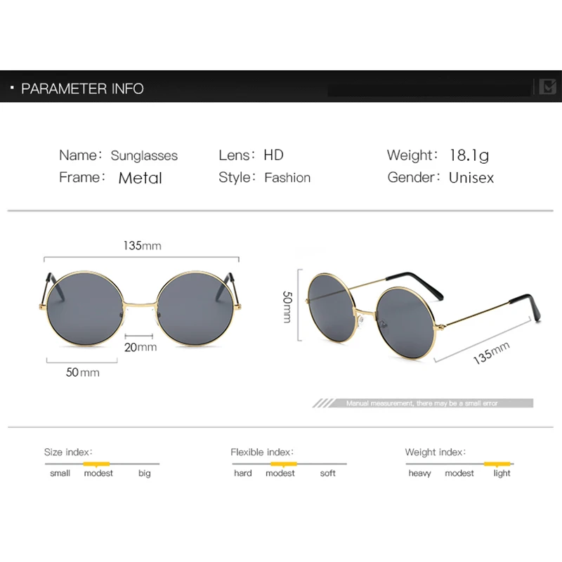Мужские и женские очки в металлической оправе TOEXPLORE дизайнерские круглые