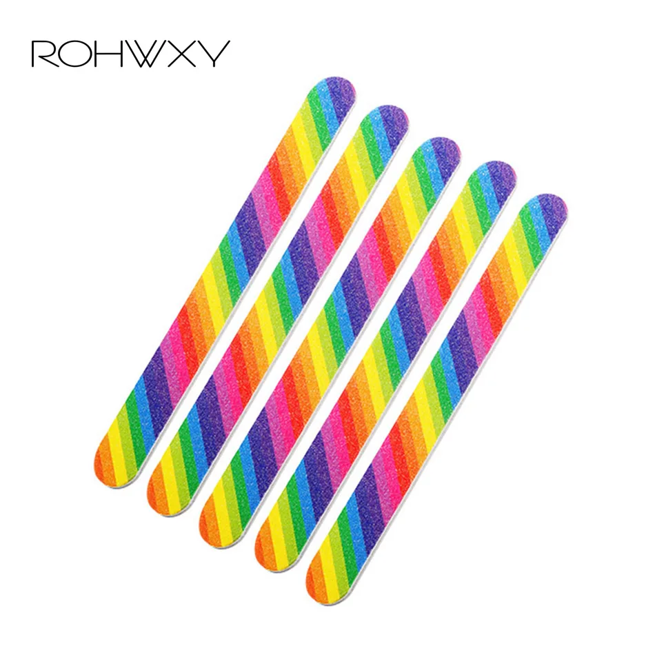 ROHWXY 5 шт. пилка для ногтей маникюра буфер блока полировки Лайм Ongle pilnik маникюрный