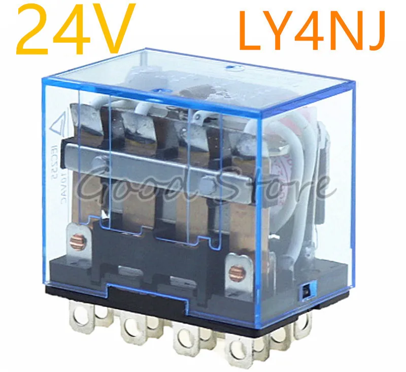 1 шт. LY4NJ 24V AC DC Мощность реле HH64P LY4N J миниатюрное 4PDT 4NO 4NC 14 шпильки 10A|Реле| |
