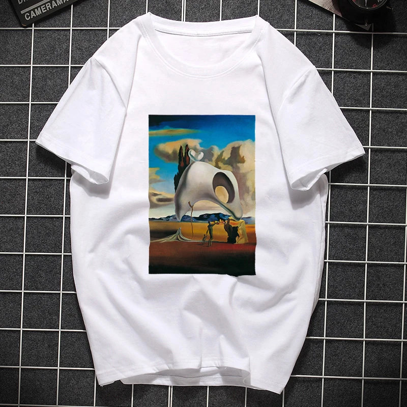 Salvadore Dali Tumblr футболка Женская Хлопок Harajuku Эстетическая 2019 короткий рукав