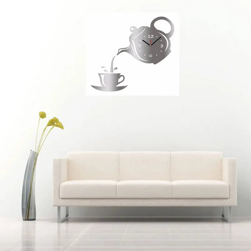 Wall Clock Coffee Cup Shape Decoration Kitchen Living Room Home | Дом и сад