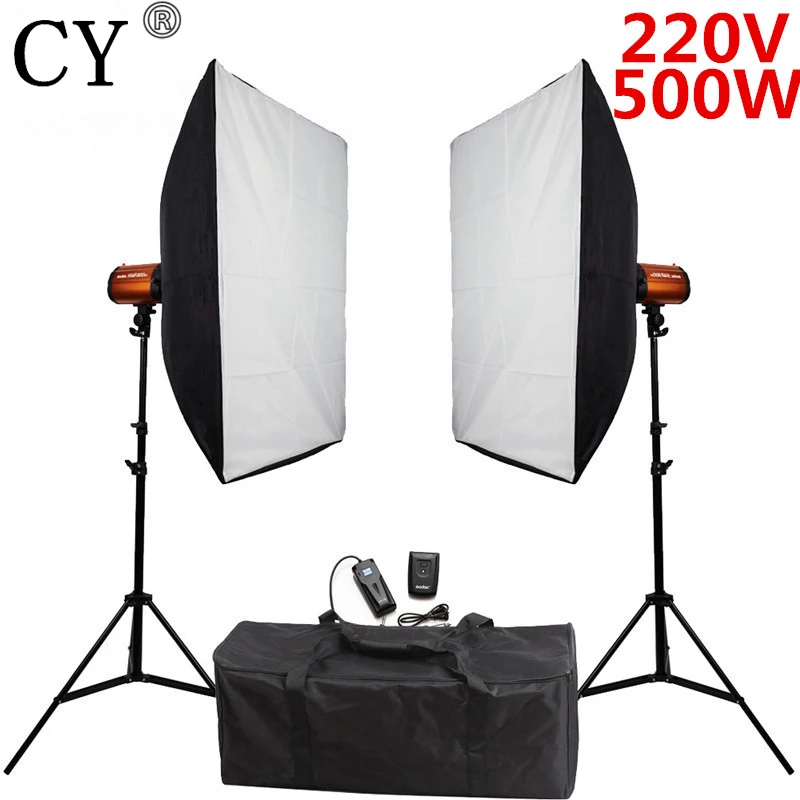 CY оборудование для фотостудии, софтбокс 500 Вт 220 В, комплекты для вспышки, студийный набор для фотостудии Godox Smart 250SDI