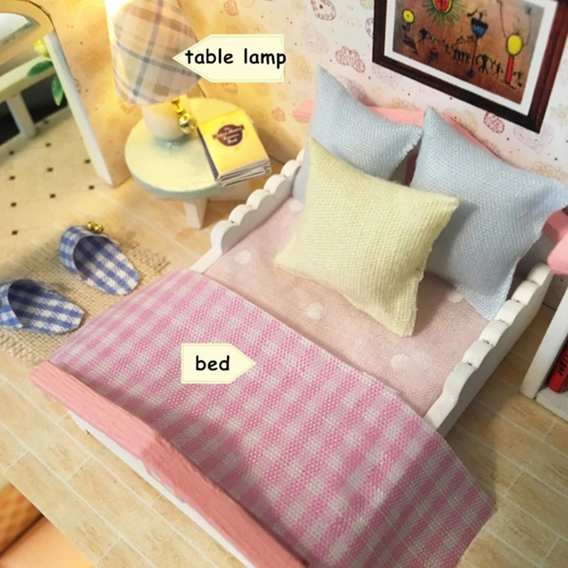Игрушки для детей миниатюрная Diy головоломка игрушка кукольный дом модель деревянная мебель игрушки на день рождения Рождественские подарки розовый Лофт вилла