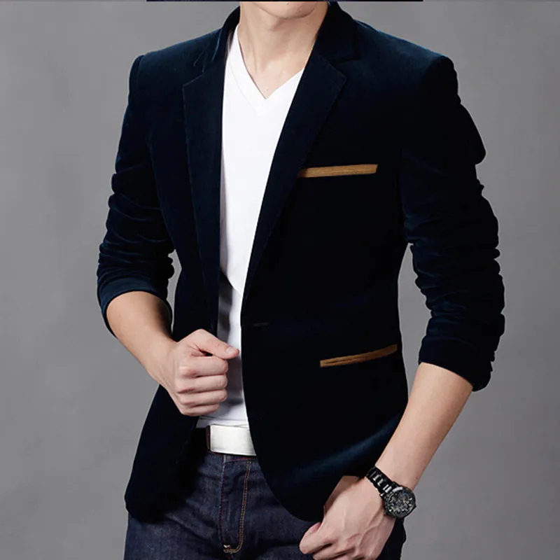 HCXY Осенняя мода Повседневное Slim Fit пиджак Для мужчин s одноцветное Цвет