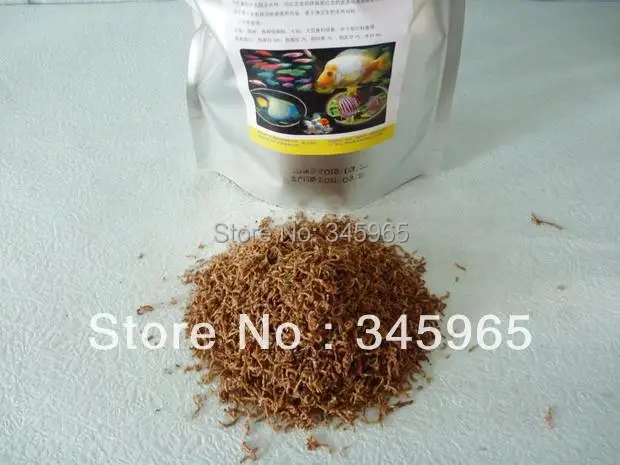 

Dried frozen blood worms Platax teira fish food small betta fish meal 100g