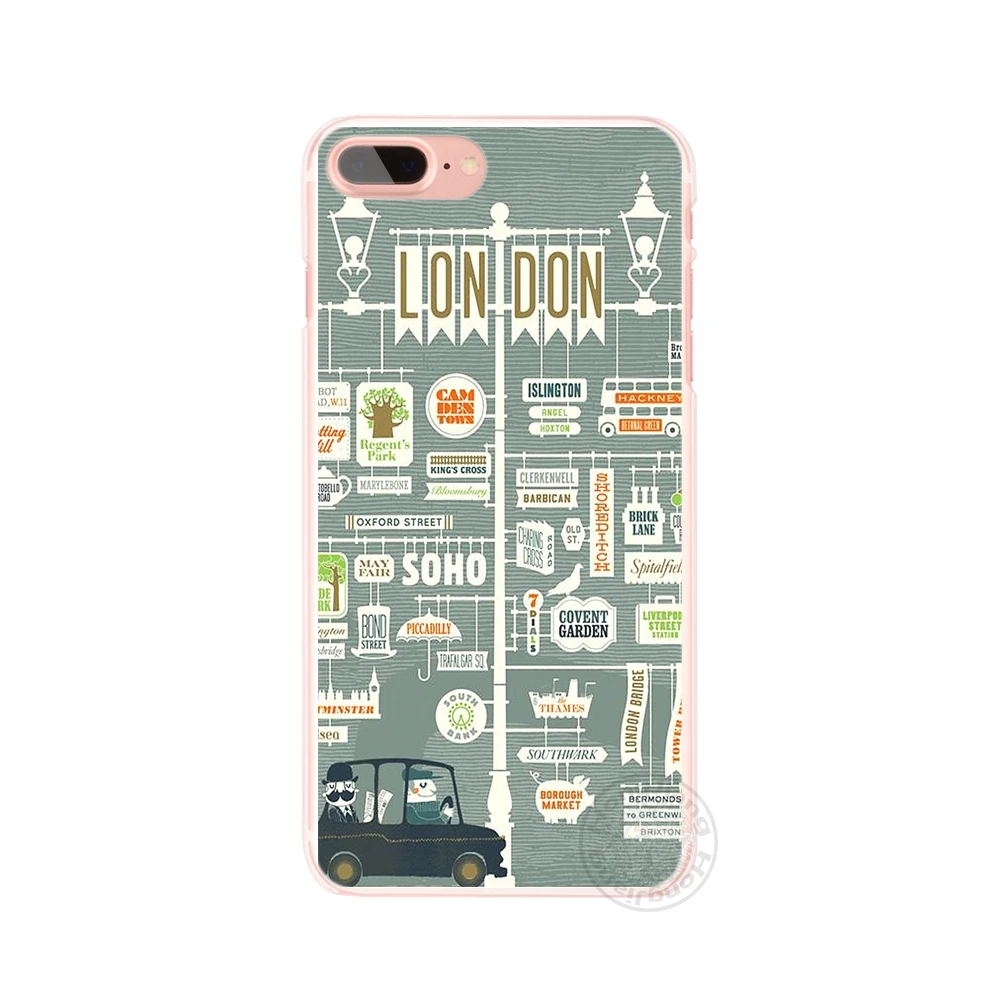 HAMEINUO London Art cell phone Cover case for iphone 4 4s 5 5s SE 5c 6 6s 7 8 X plus | Мобильные телефоны и аксессуары