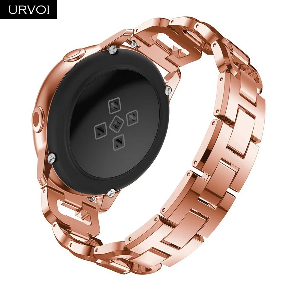 URVOI link браслет для Galaxy Watch Active 42 46 мм D стильный браслет из нержавеющей стали манжета сложить над застежкой Циркон быстроразъемные контакты