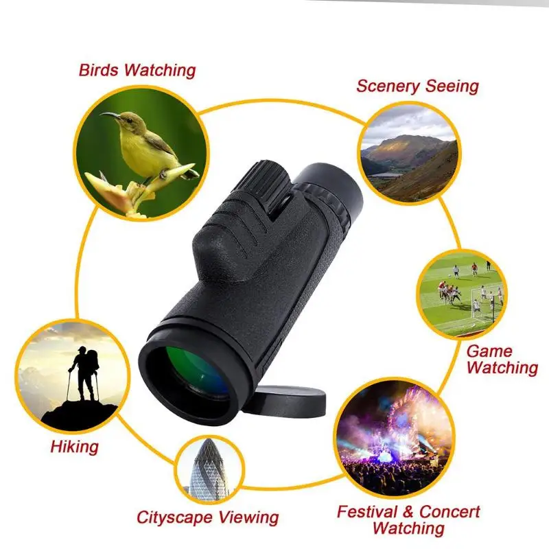 BAK4 Compact Monocular Telescope 10x42 Outdoor Mini Single-Tube Telescope Gifts