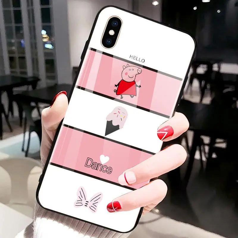Чехол для iPhone 8 закаленное стекло силиконовый чехол телефона мягкая сторона типа