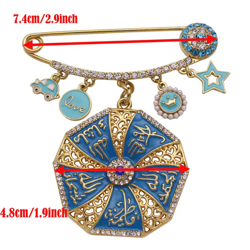 muslim islam Mohammed Allah Turkish evil eye Scarf Hijab crystal Stainless Steel Pin brooch Baby | Украшения и аксессуары