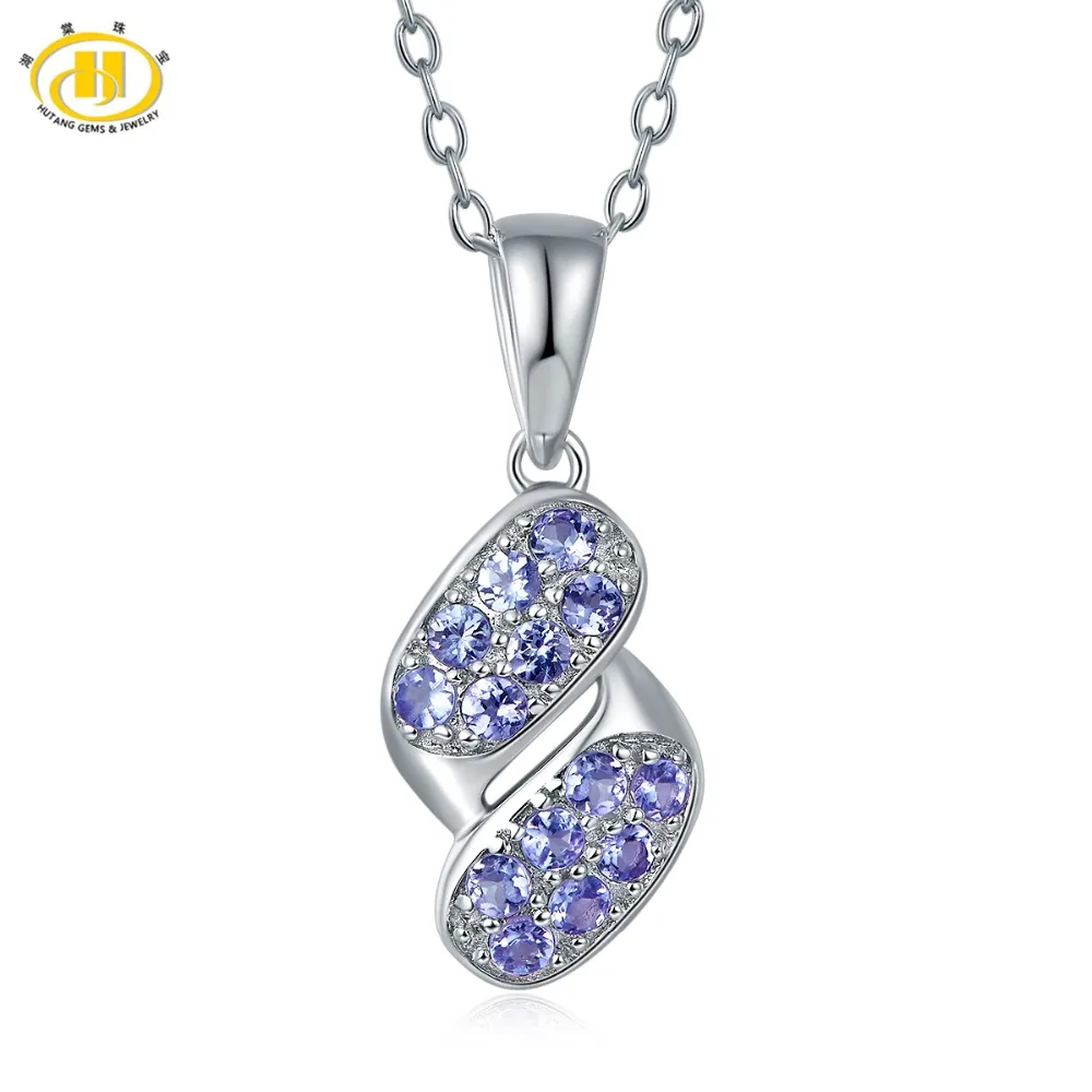 

Natural Tanzanite Solid 925 Sterling Silver Pendant Round Cut Tanzanite Fine Jewelry Precious Gemstone Women Luxury Jewelry Gift