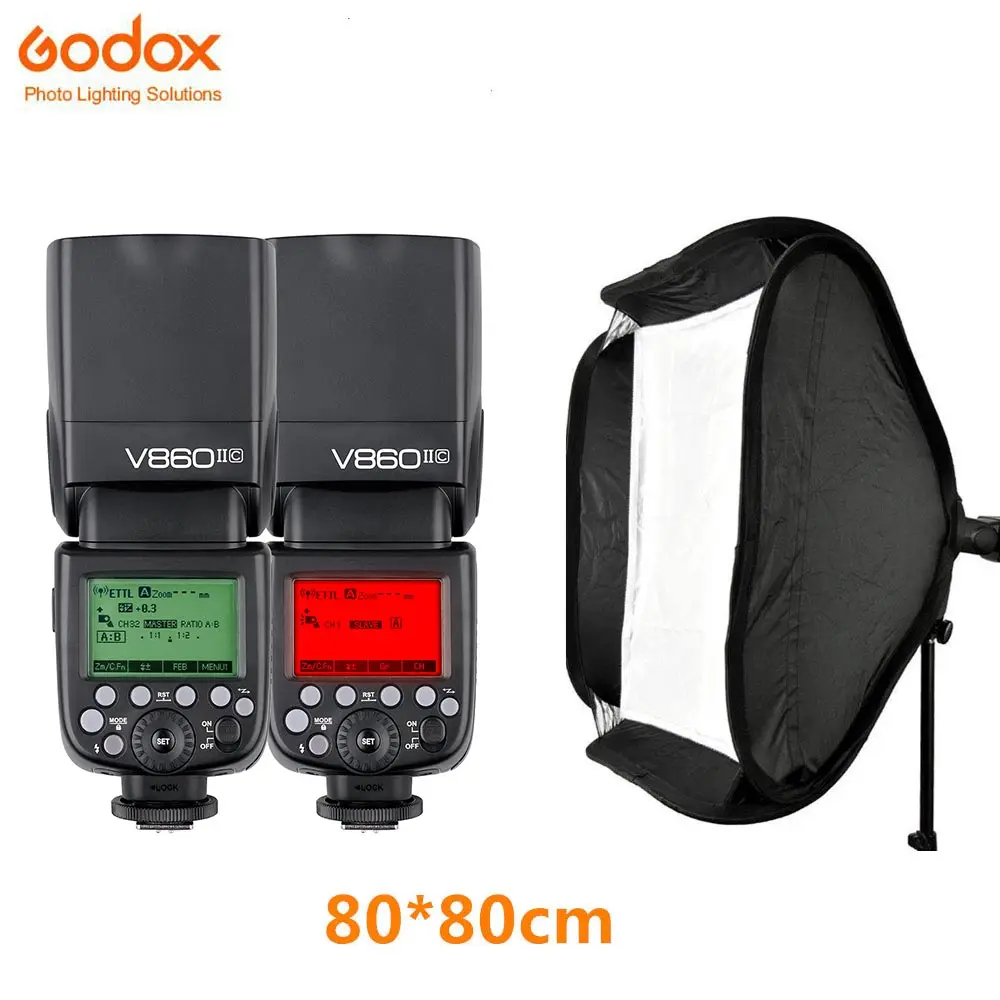 Godox V860ii фотовспышка Камеры Вспышка + s-тип кронштейн Bowen держатель с 80x80 см