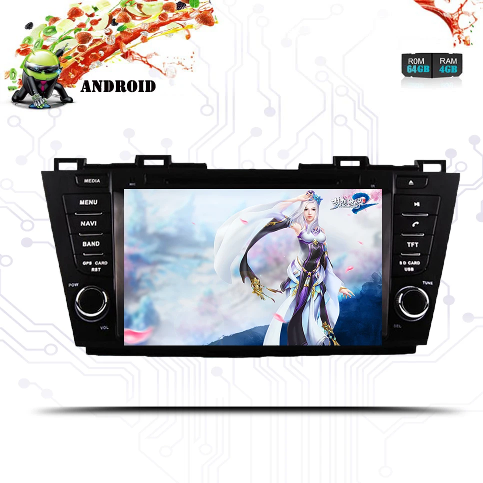 Восьмиядерный Android 9 0 автомобильный dvd-плеер для MAZDA 5 dvd gps аудио 4G RAM BULIT IN 3/4G 64GB ROM