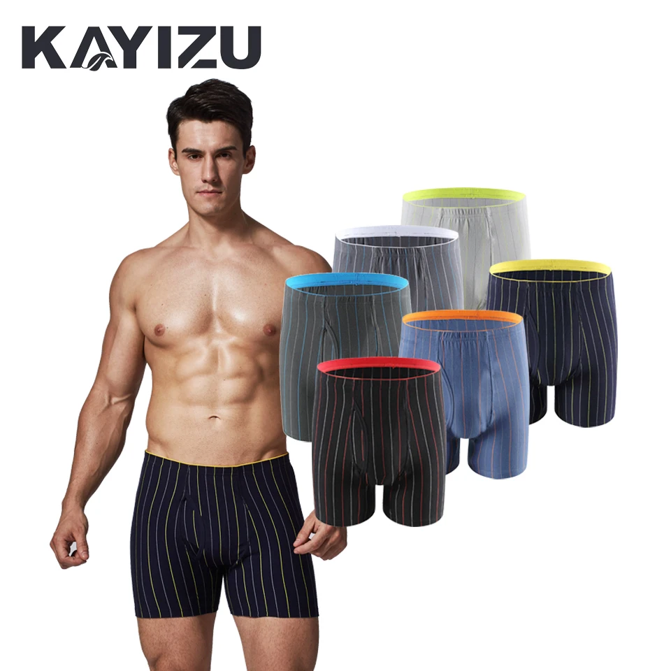 6 шт./лот фирменное Мужское нижнее белье в полоску мягкие мужские боксеры шорты с