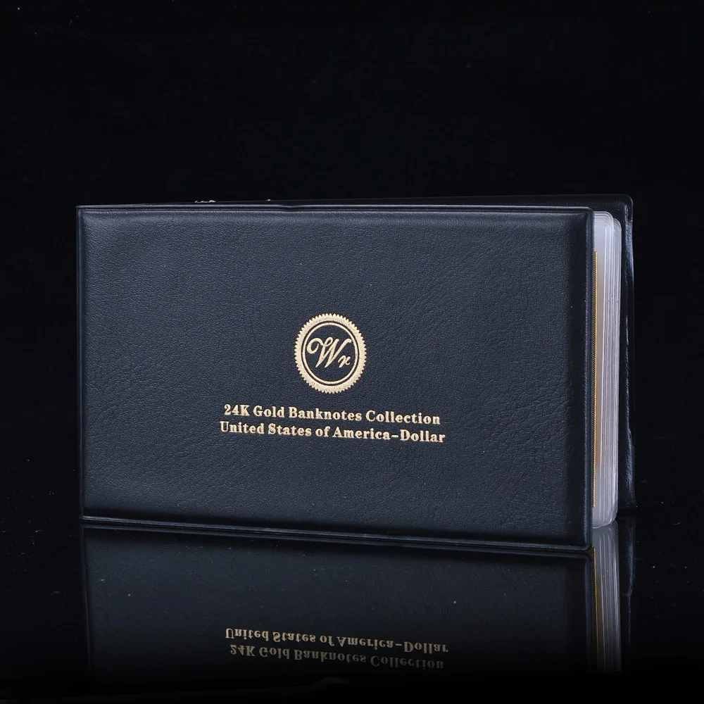 Набор банкнот с покрытием из золота и кожи 7 шт. купюр в долларах США|dollar|foildollar cut |