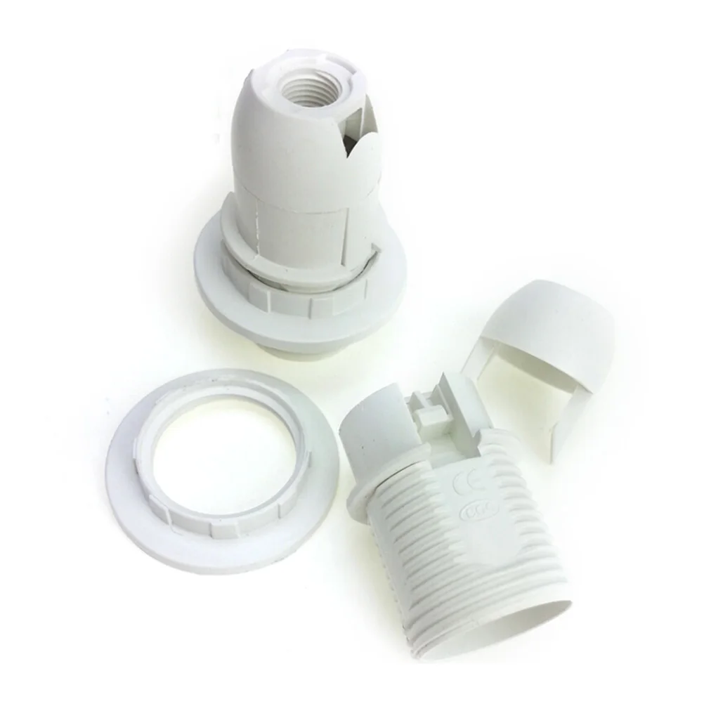 

Black white Edison Screw Es E14 M10 Light Bulb Lamp Holder Pendant Socket & Lampshade Collar