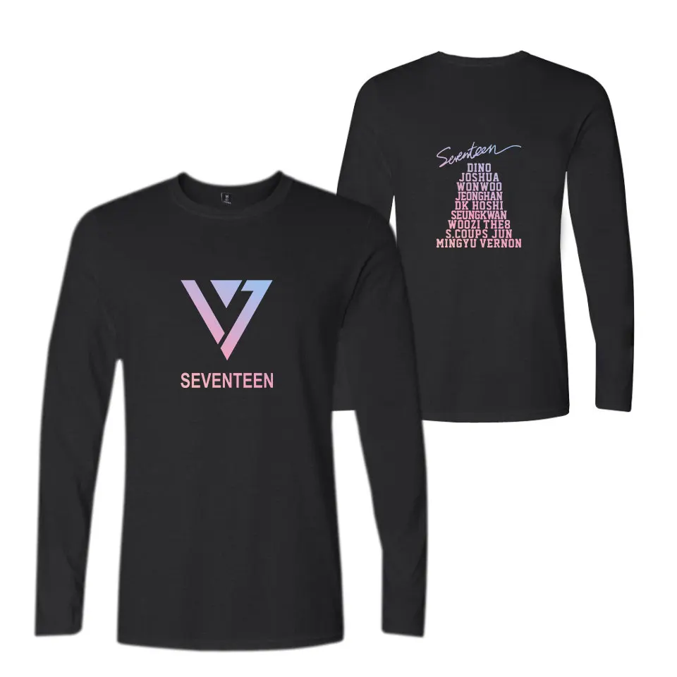 Модные футболки SEVENTEEN Кей поп с круглым вырезом для пары женщин и мужчин