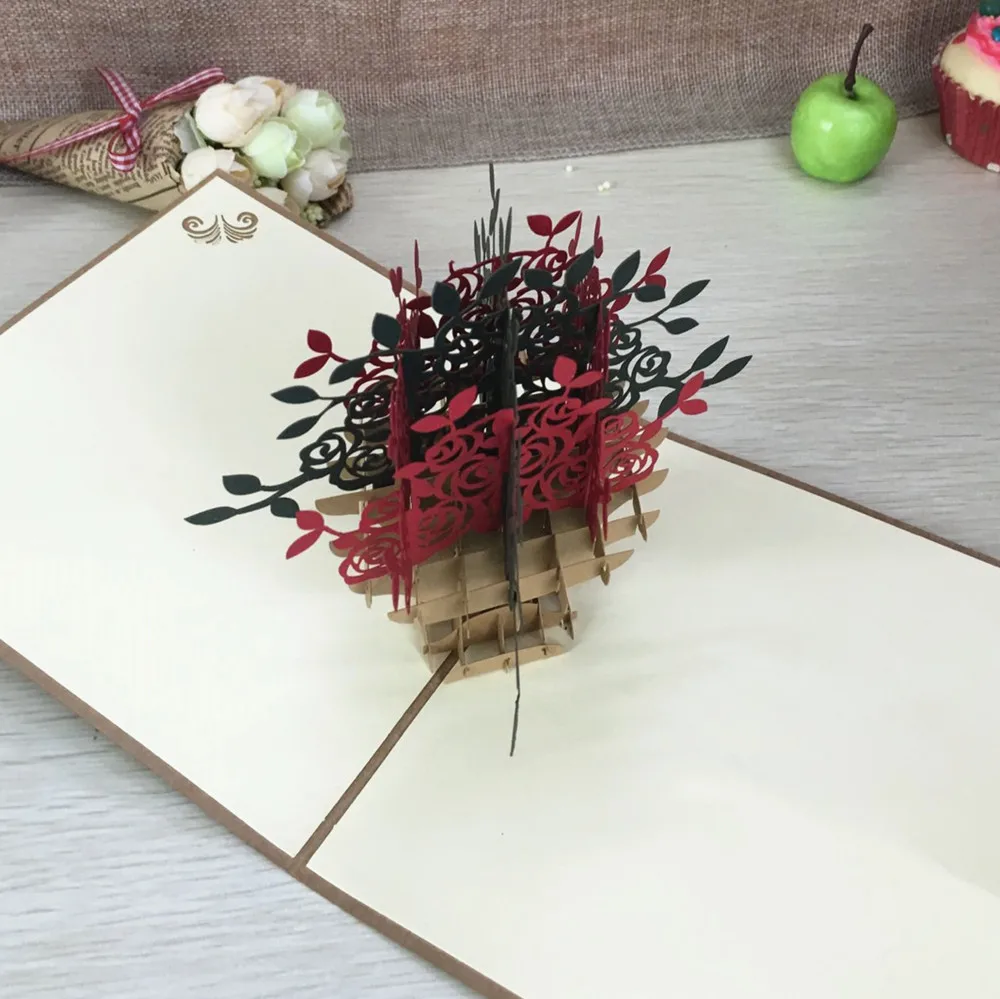 Всплывающая 3D карта сделай сам с конвертом 1 шт. ручная работа подарки на