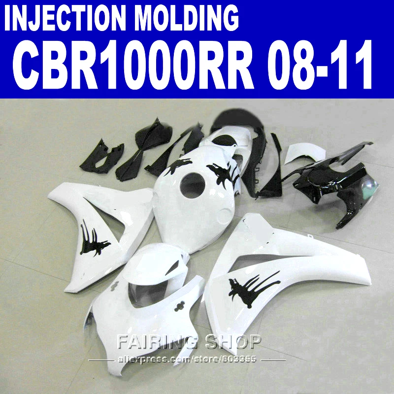 Белый комплект обтекателей с животными для HONDA cbr1000rr 2008 2009*2011 08 09 11 Обтекатель + 7