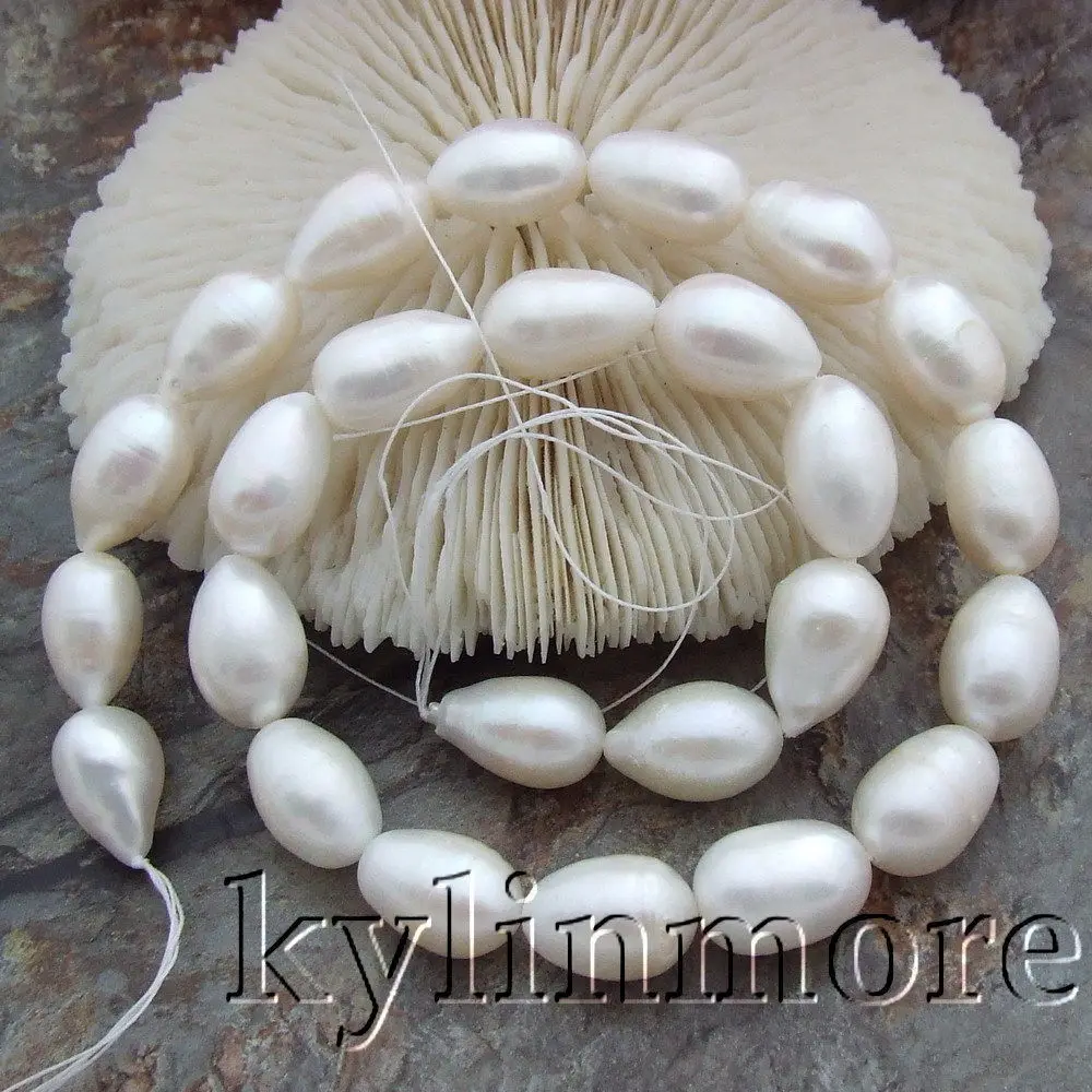 9x10 мм натуральный белый рисовый Жемчуг Свободные бусины нитка 15.&quot|bead strands|loose