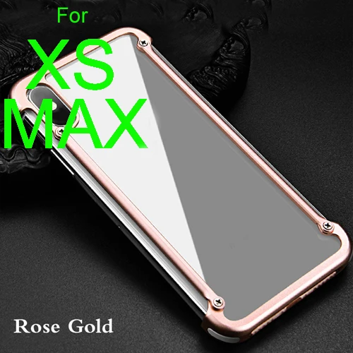 Металлический Utral-Thin Corver бампер чехол для iPhone XR, Простой деловой стиль с выемкой дизайн и силиконовая подушка безопасности - Цвет: rose gold