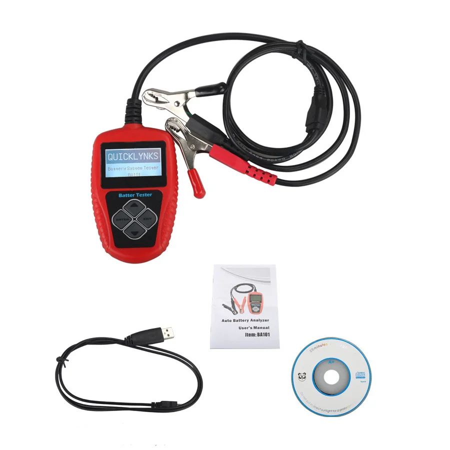 2017 Top Quality BA101 Automotive BA 101 for gasoline cars QUICKLYNKS 12V Vehicle Battery Tester scanner |