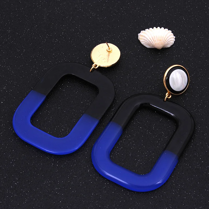 Женские большие серьги aiboduo синего цвета ювелирные изделия квадратные Hyperbole Bijoux