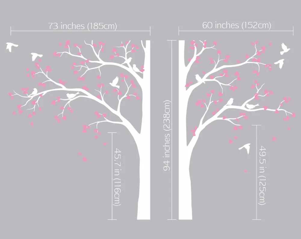 

Baby Room Dcor Corner Tree Vinyl Wall Decal Flying Birds Wall Murals Nursery Corner Tree Wall Sticker Kids Room Vinyl Art AZ882