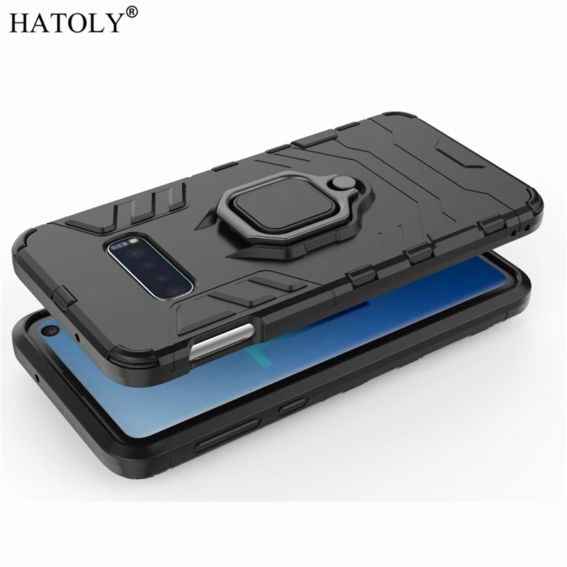 HATOLY For Samsung Galaxy S10e Case Cover Magnetic Suction Ring Bracket Cases Silicone Hard Armor Back for | Мобильные телефоны и