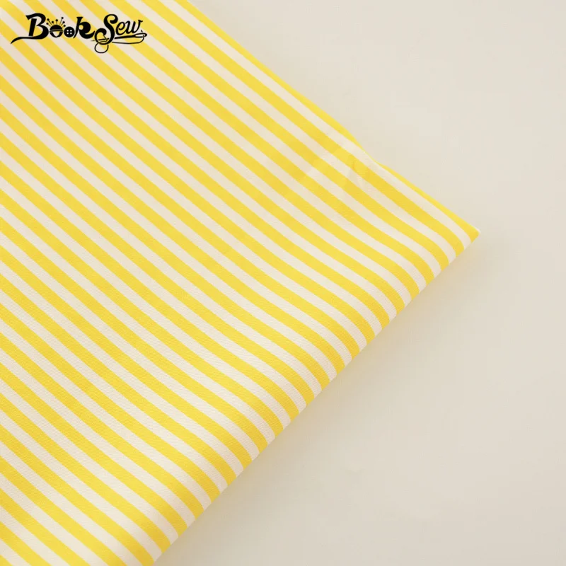 Booksew Новый 100% хлопок саржевая ткань высокого качества желтые полоски дизайн