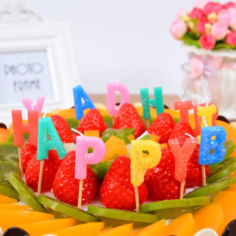 1 шт. 3 вида стилей экологическая английская свеча с надписью Happy Birthday для детей
