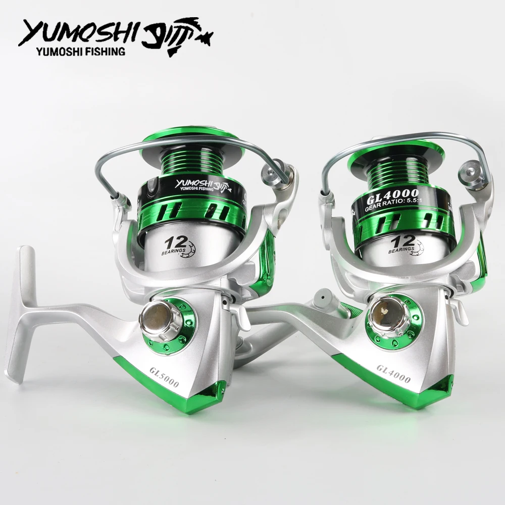

Yumoshi new 5.5:1 12BB Molinete Carp Fishing Reel Gear Ratio Big game Spinning Fishing reels Feeder Carretilha de pesca
