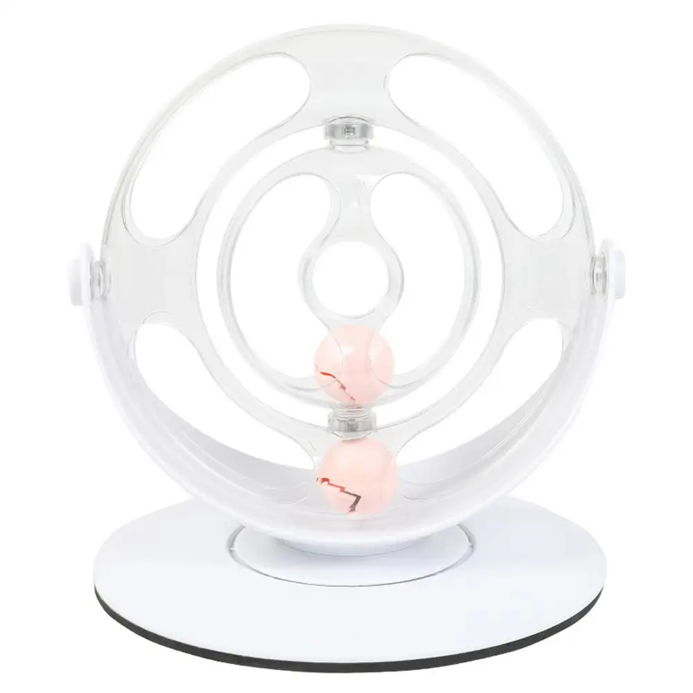 Cat Interactive Toy Turntable Electric Kitten Funny Toys Space Ring Puzzle Pet Play Automatic with 360° Rotating Pet Toy - Цвет: Белый