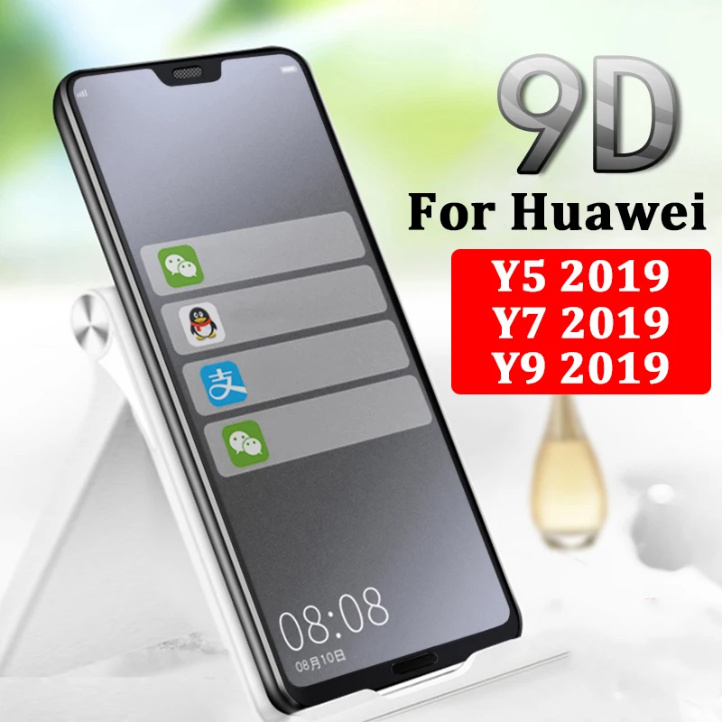 Защитное стекло для huawei y9 2019 защита экрана Y5 y 7 huwei закаленное с эффектом