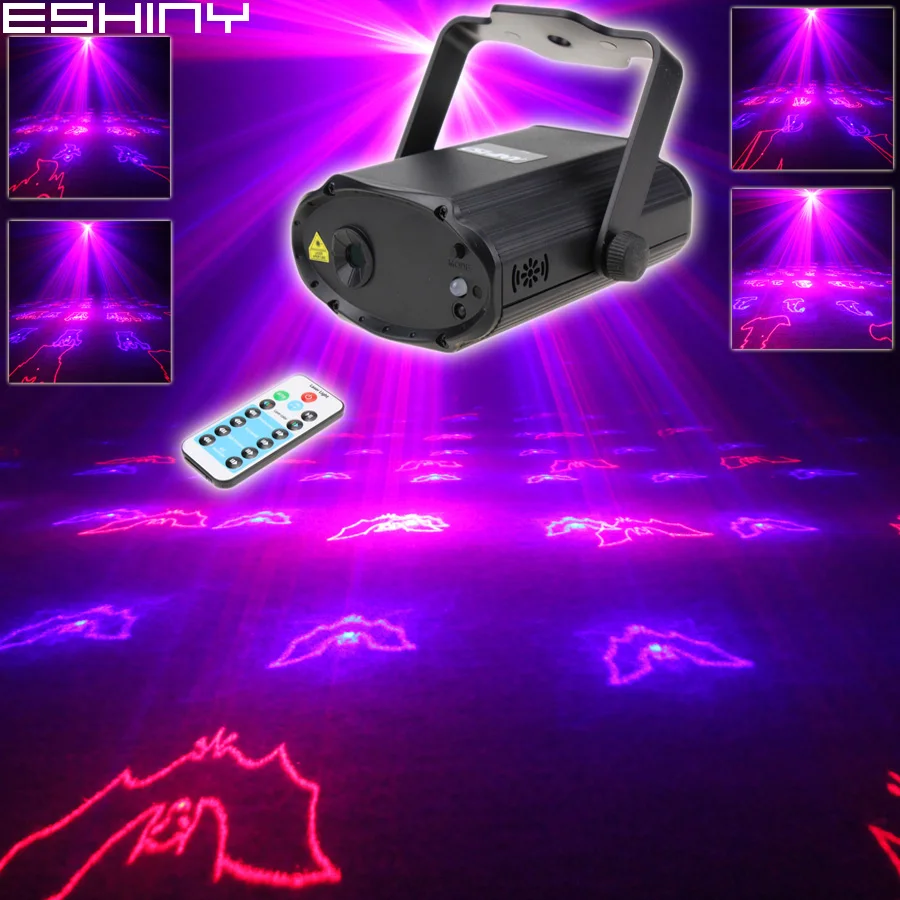 ESHINY Mini R&B Laser 12 Halloween Patterns Projector Dance Disco Bar Family Party Xmas Stage Lights DJ environment Light T166D3