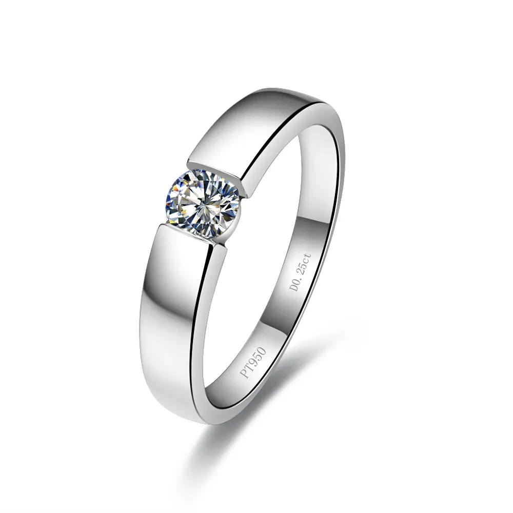 Подлинное Золотое кольцо для пары 1CT ее 0.25CT его Moissanite бриллиантовое Твердое 14K