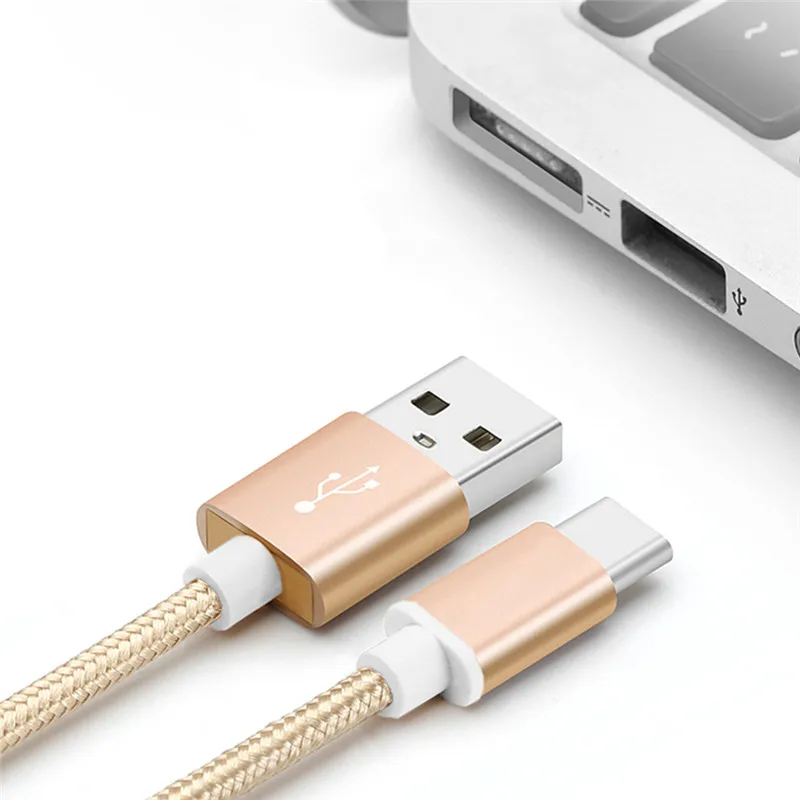 Кабель с разъемом USB Type C нейлоновая оплетка 2A быстрая кабель для зарядки и