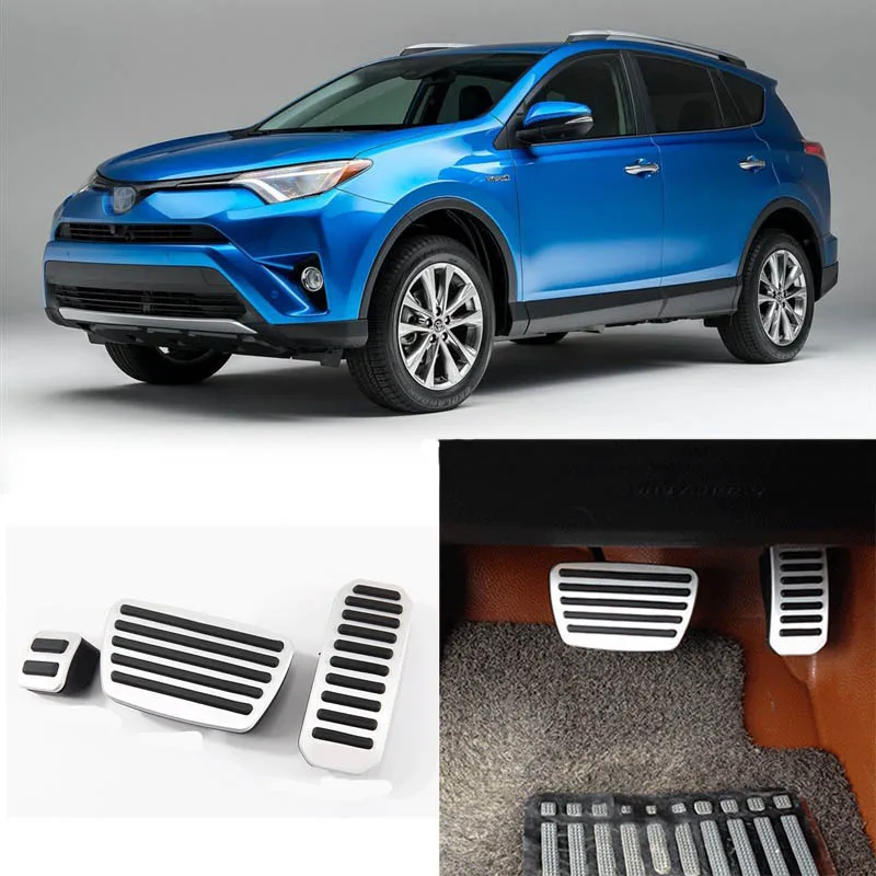 3 шт. алюминиевый нескользящий чехол для педали газа тормоза Toyota RAV4 2015 2016|brake pedal